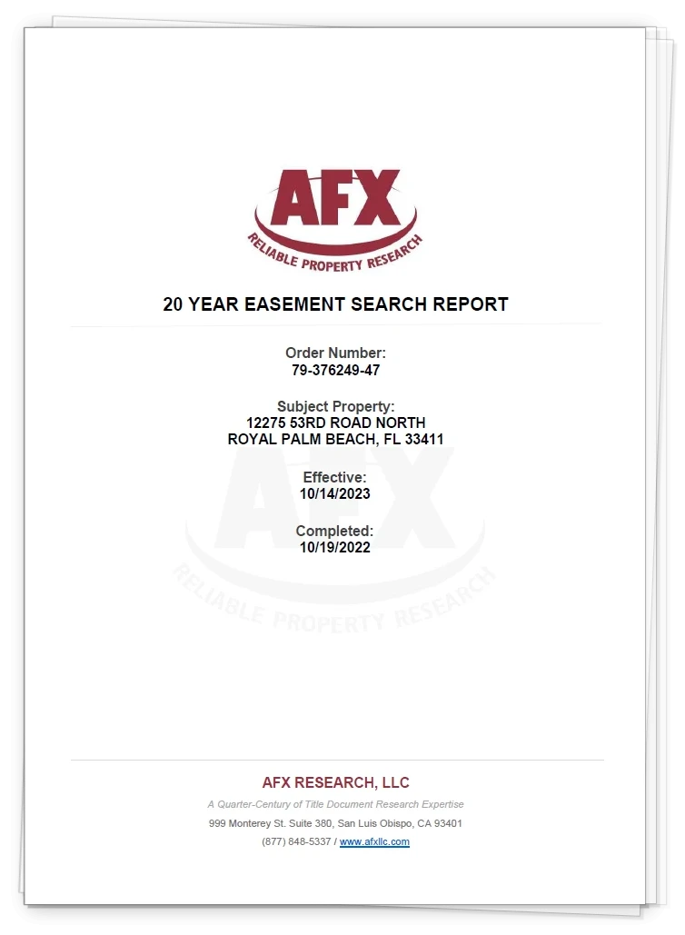 Easement Search Report