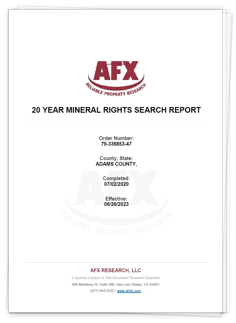 Mineral Rights Search Report